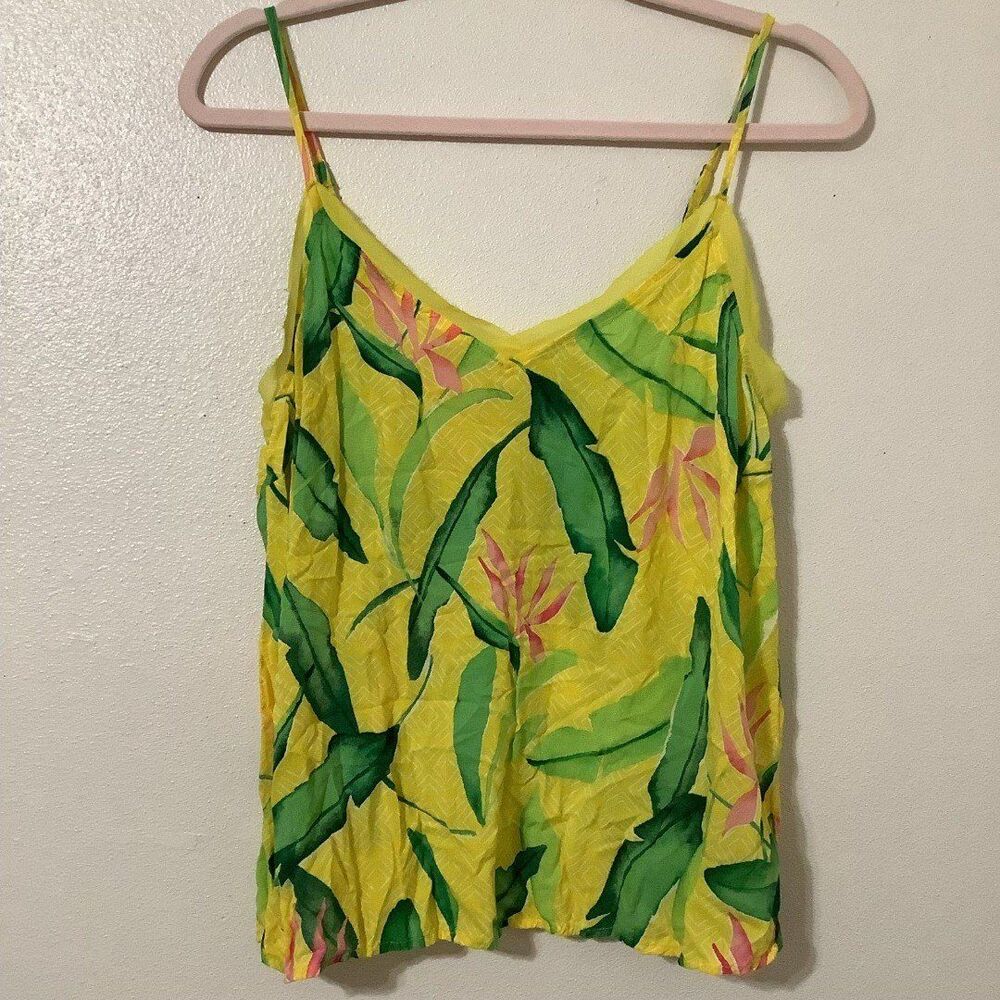 A New‎ Day Y2K Style Yellow Coastal Tropical Boho Hippie Camisole Size Medium